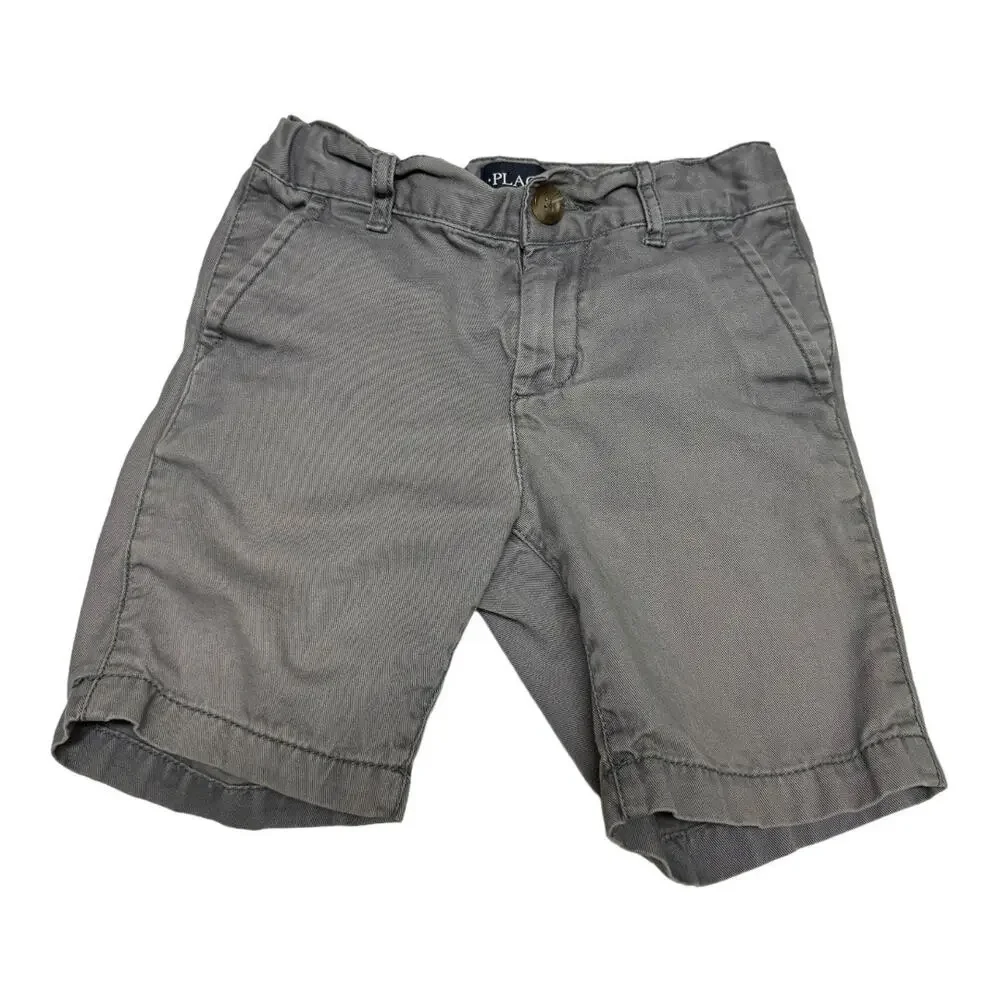 The Children's Place Boys Shorts Size 5 Gray‎ Adjustable Waist Cotton